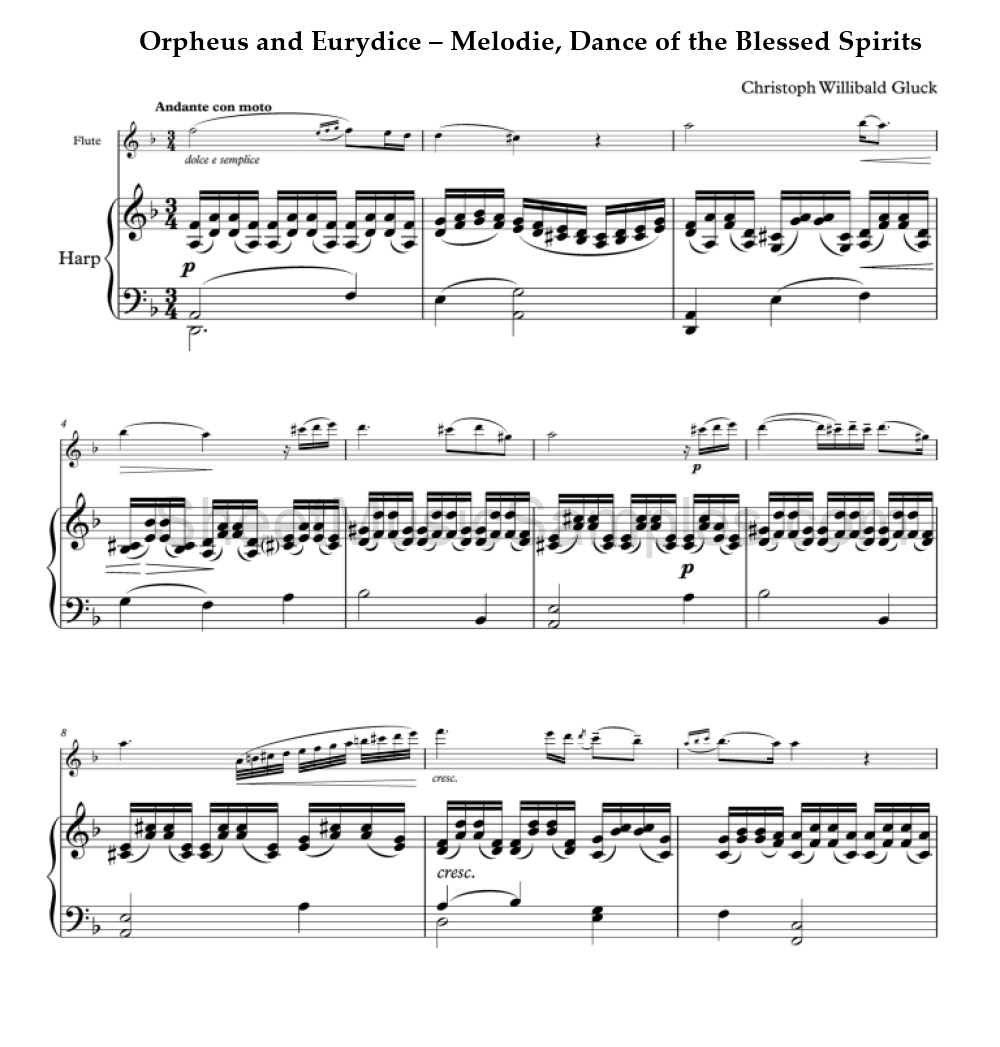 Orpheus and Eurydice – Melodie, Dance of the Blessed Spirits