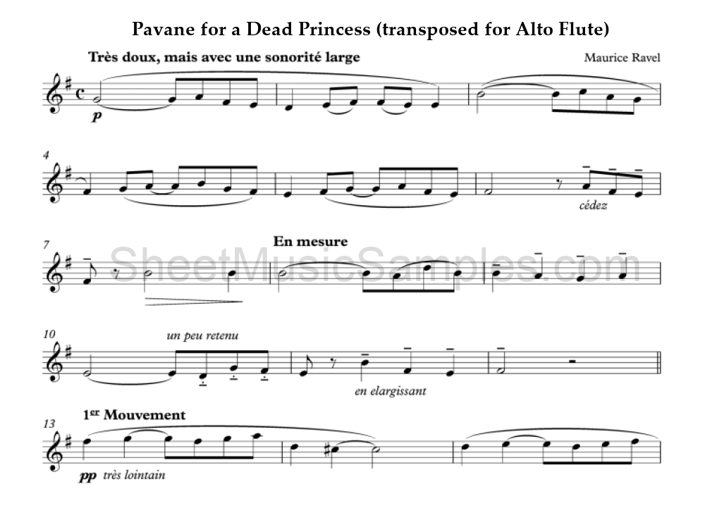 Pavane for a Dead Princess (transposed for Alto Flute)