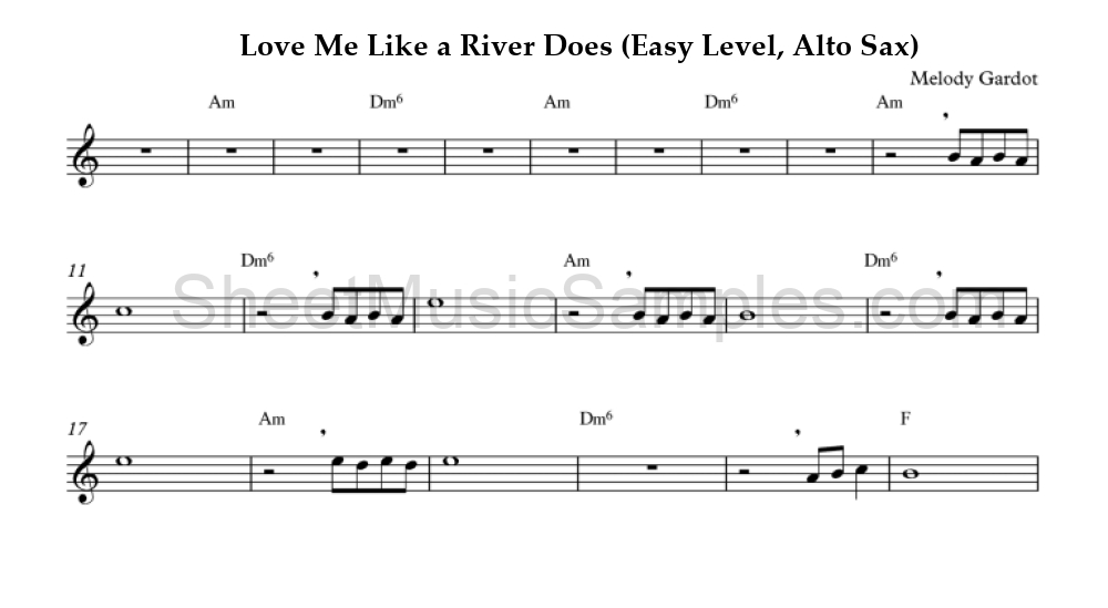 Love Me Like a River Does (Easy Level, Alto Sax)