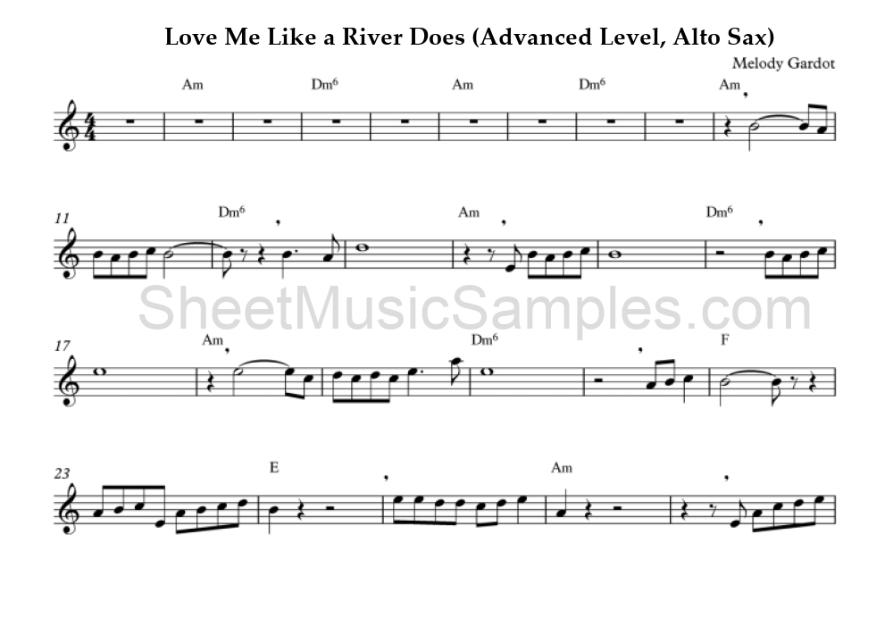 Love Me Like a River Does (Advanced Level, Alto Sax)