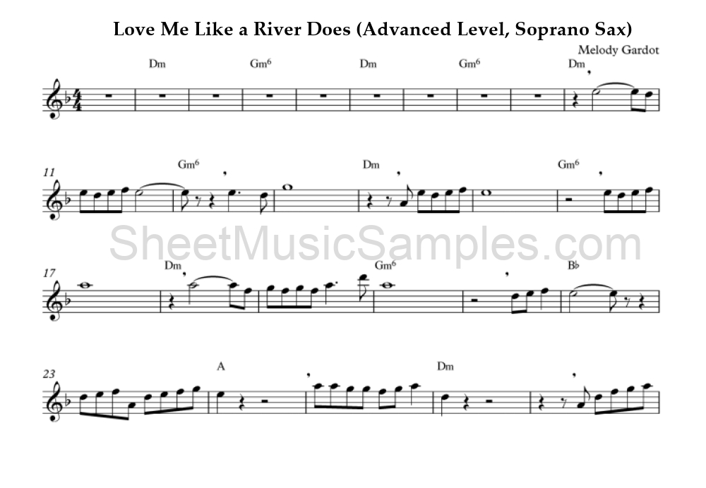 Love Me Like a River Does (Advanced Level, Soprano Sax)