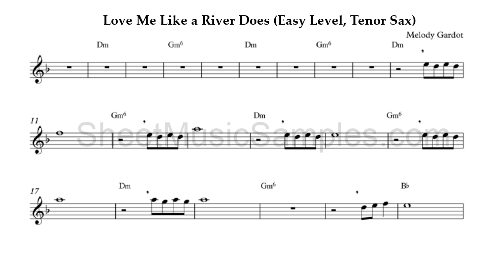 Love Me Like a River Does (Easy Level, Tenor Sax)