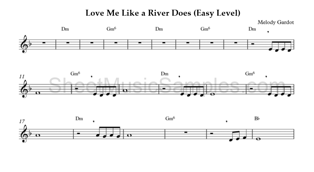 Love Me Like a River Does (Easy Level)