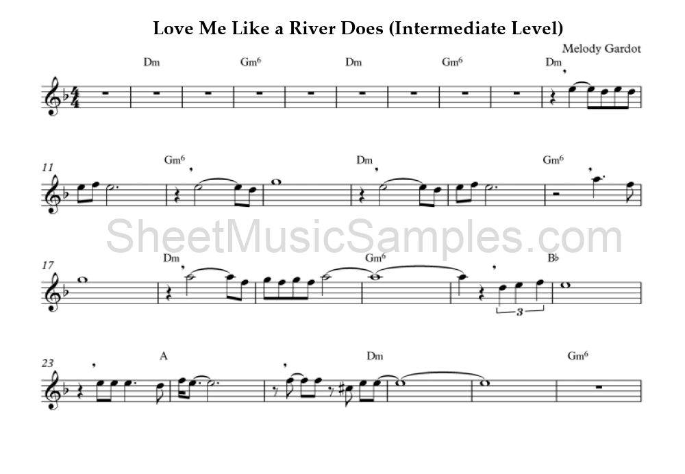 Love Me Like a River Does (Intermediate Level)