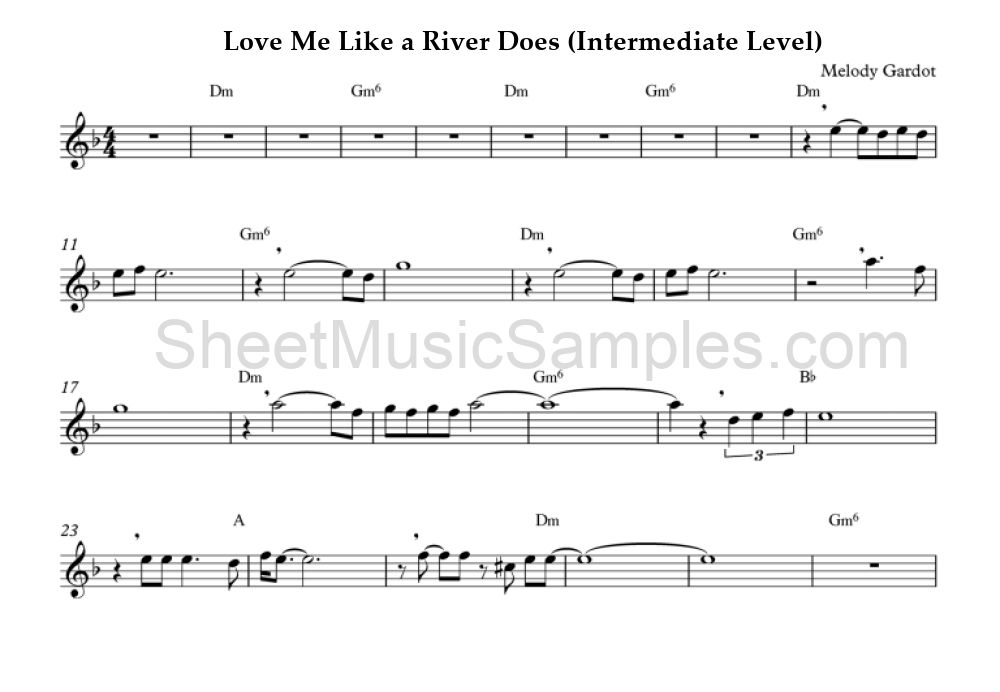 Love Me Like a River Does (Intermediate Level)