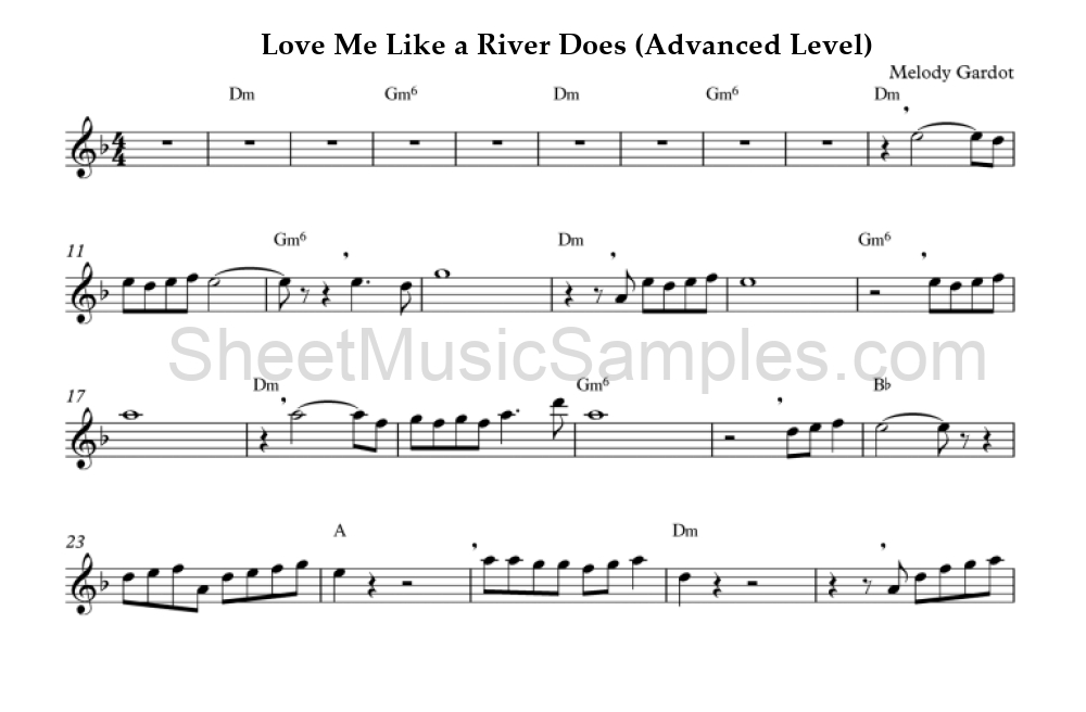 Love Me Like a River Does (Advanced Level)