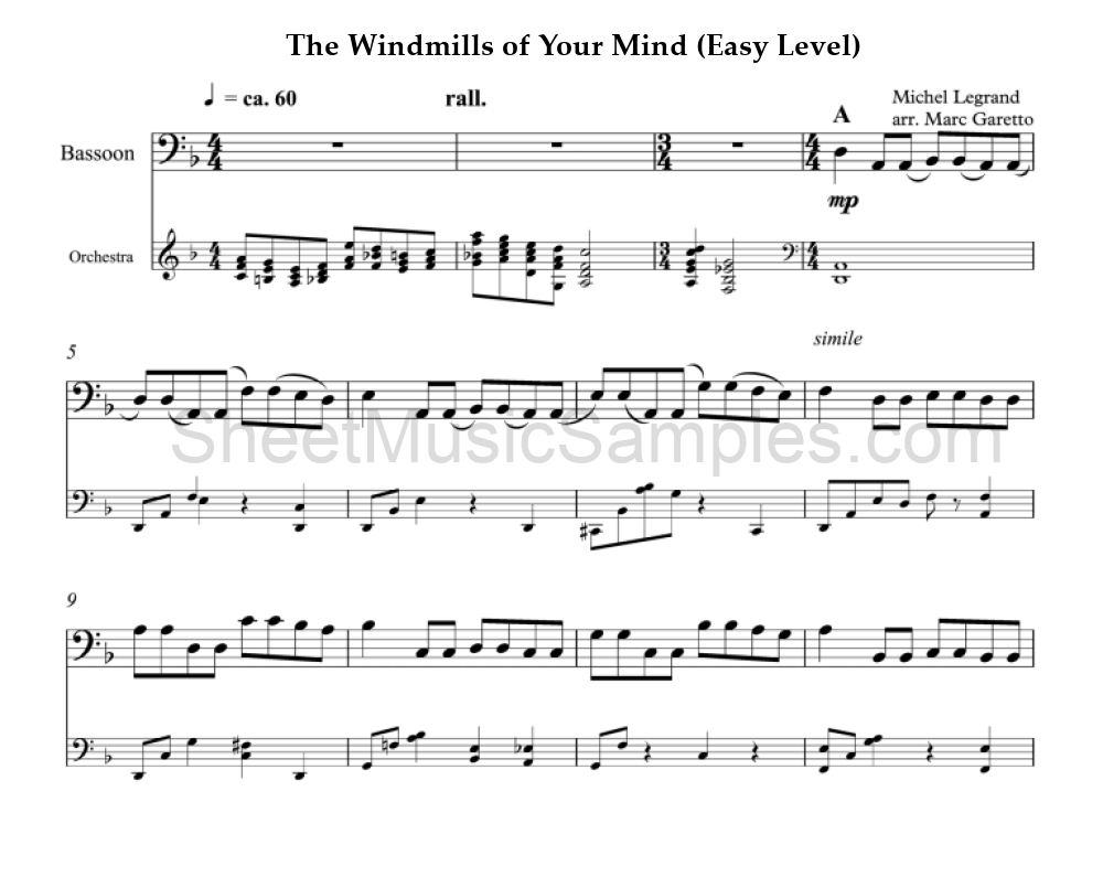 The Windmills of Your Mind (Easy Level)