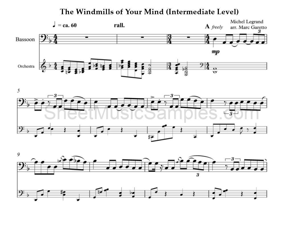 The Windmills of Your Mind (Intermediate Level)