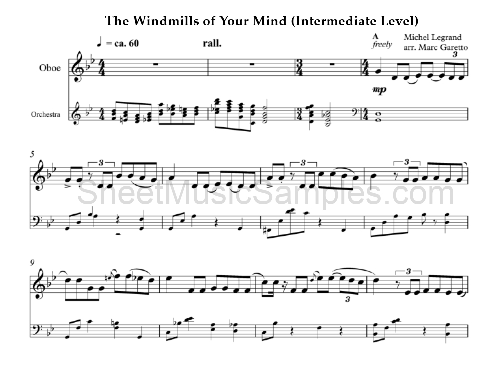 The Windmills of Your Mind (Intermediate Level)