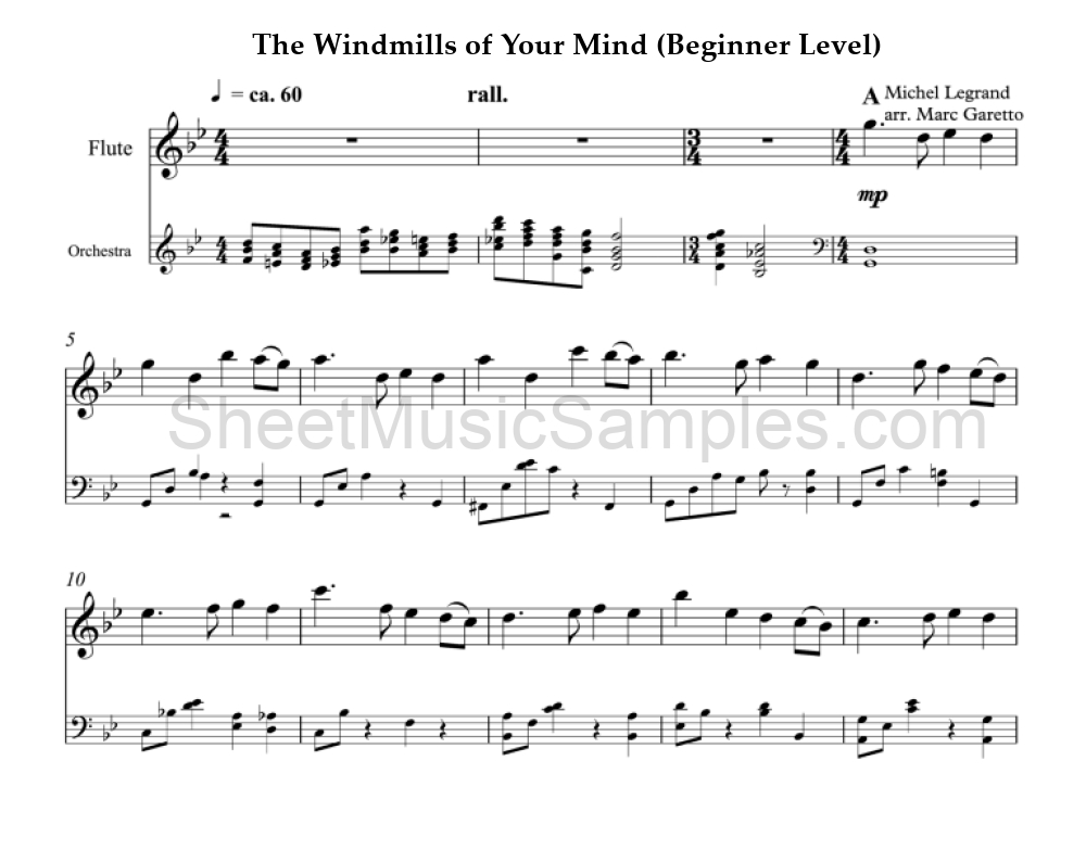 The Windmills of Your Mind (Beginner Level)