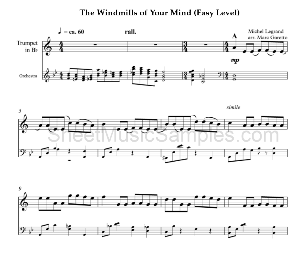 The Windmills of Your Mind (Easy Level)