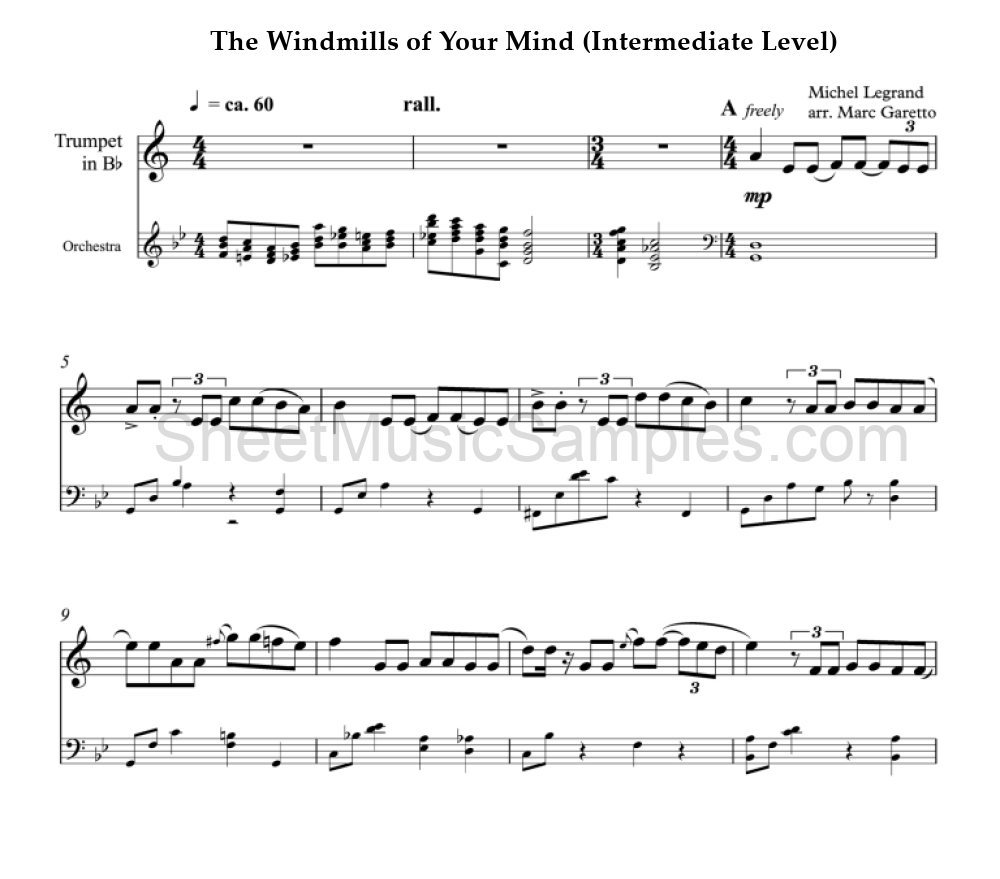 The Windmills of Your Mind (Intermediate Level)