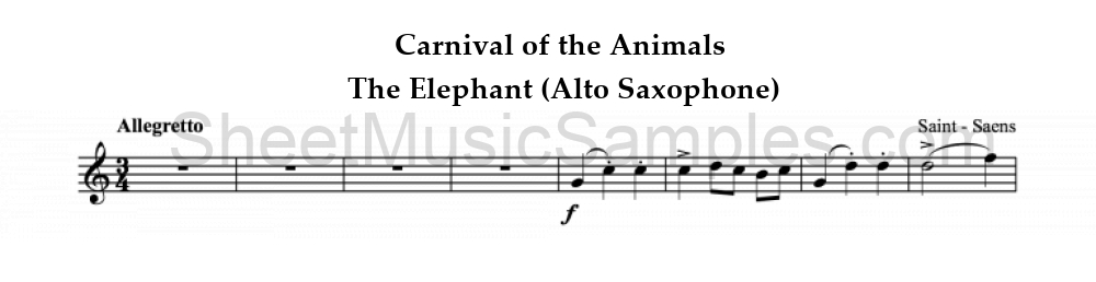 Carnival of the Animals - The Elephant (Alto Saxophone)