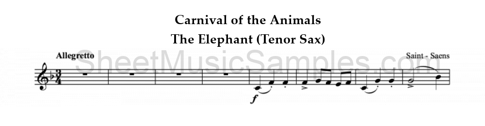 Carnival of the Animals - The Elephant (Tenor Sax)