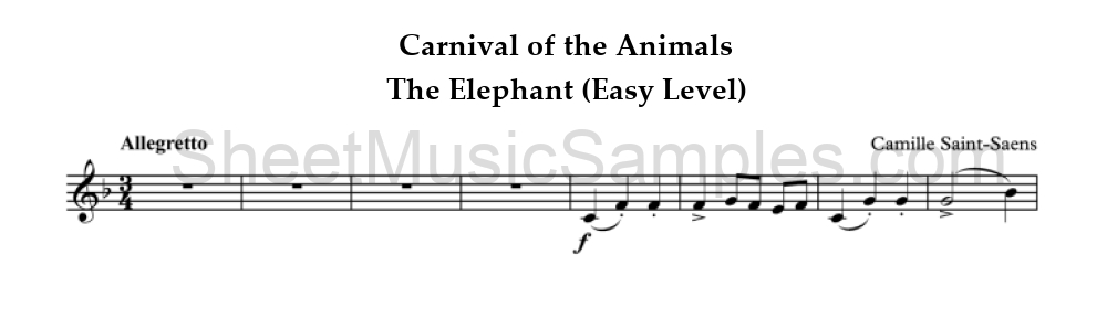 Carnival of the Animals - The Elephant (Easy Level)