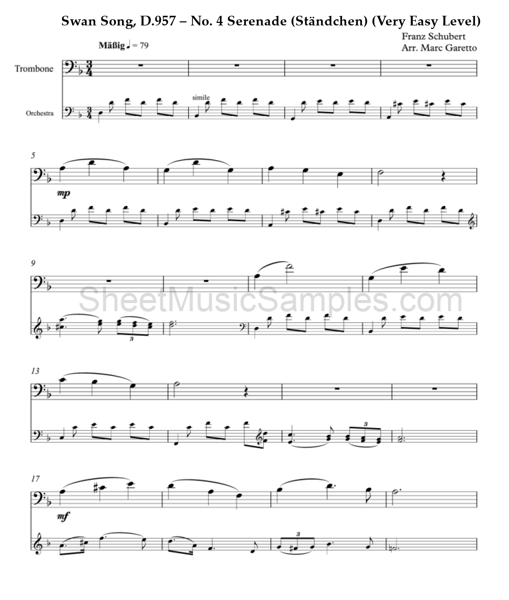 Swan Song, D.957 – No. 4 Serenade (Ständchen) (Very Easy Level)