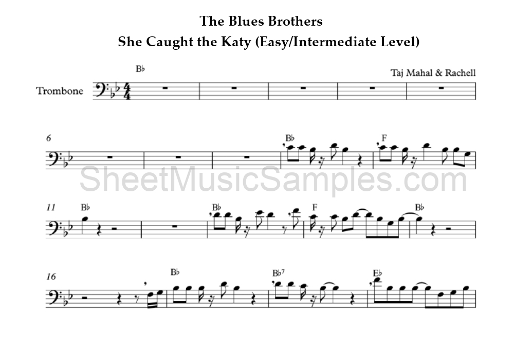 The Blues Brothers - She Caught the Katy (Easy/Intermediate Level)