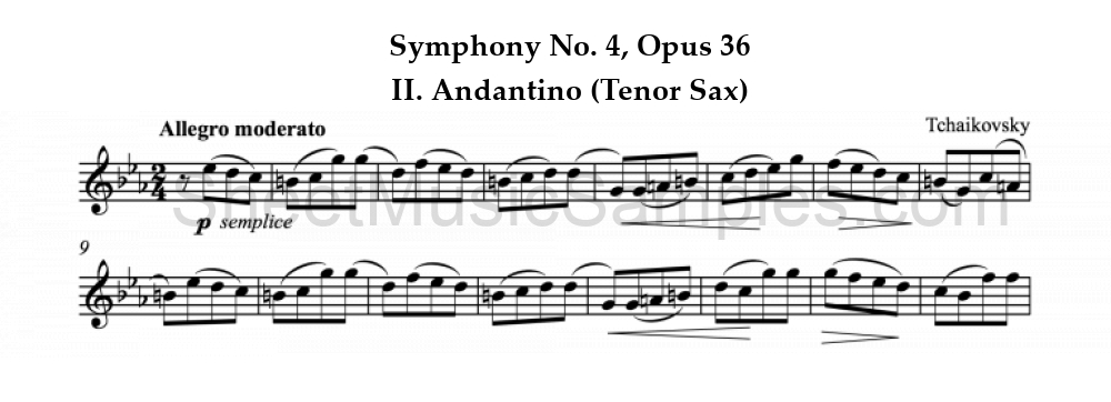 Symphony No. 4, Opus 36 - II. Andantino (Tenor Sax)