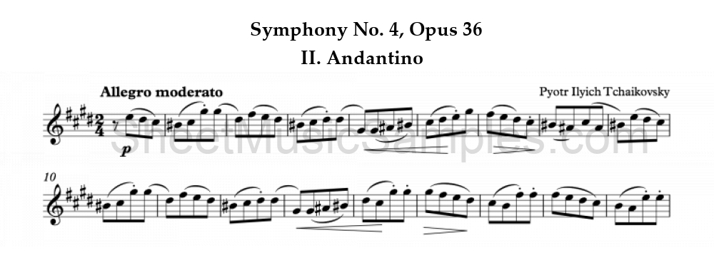 Symphony No. 4, Opus 36 - II. Andantino