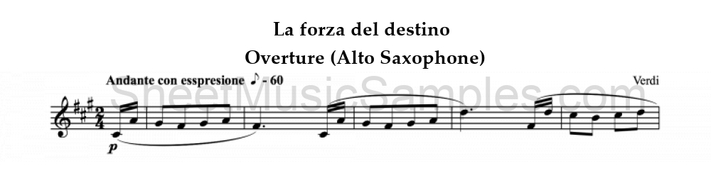 La forza del destino - Overture (Alto Saxophone)