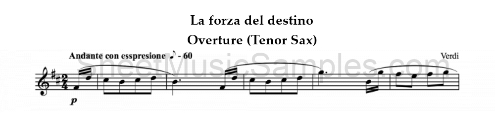 La forza del destino - Overture (Tenor Sax)