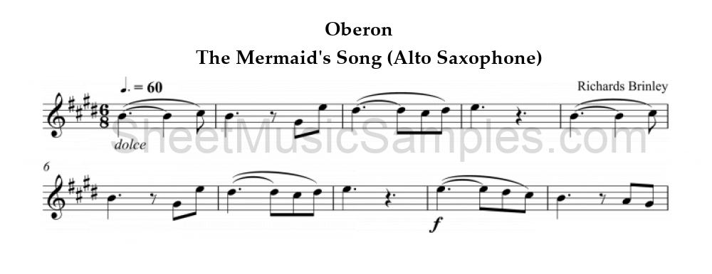 Oberon - The Mermaid's Song (Alto Saxophone)