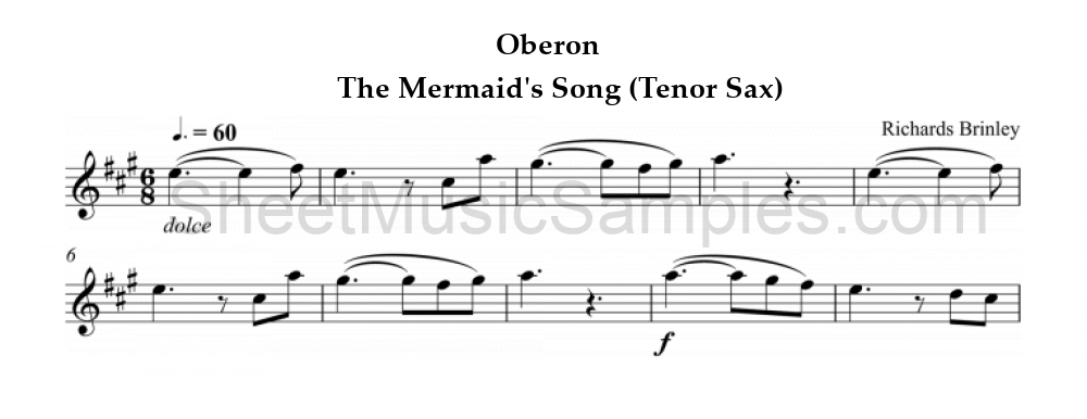 Oberon - The Mermaid's Song (Tenor Sax)