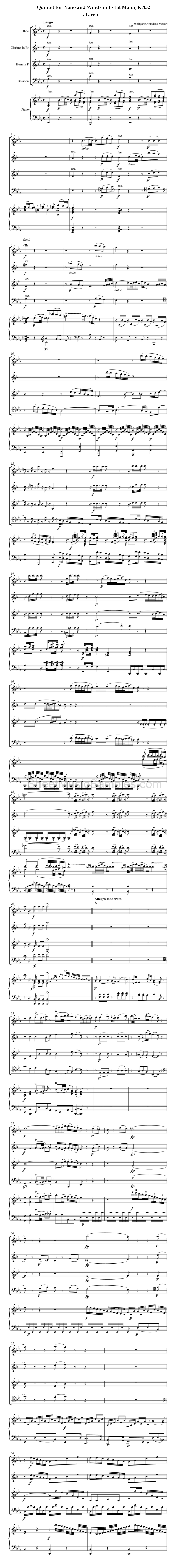 Quintet for Piano and Winds in E-flat Major, K.452 - I. Largo