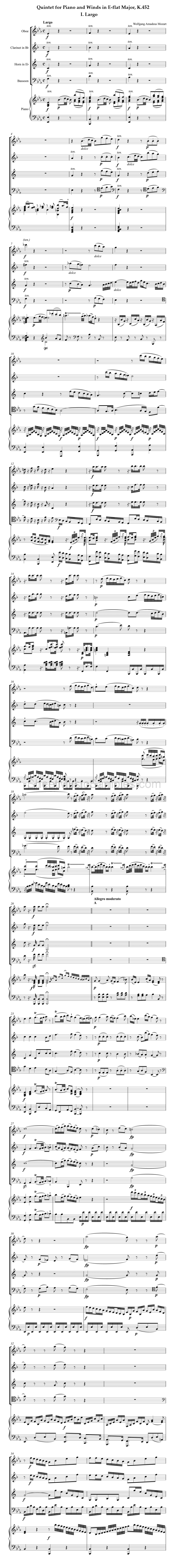 Quintet for Piano and Winds in E-flat Major, K.452 - I. Largo