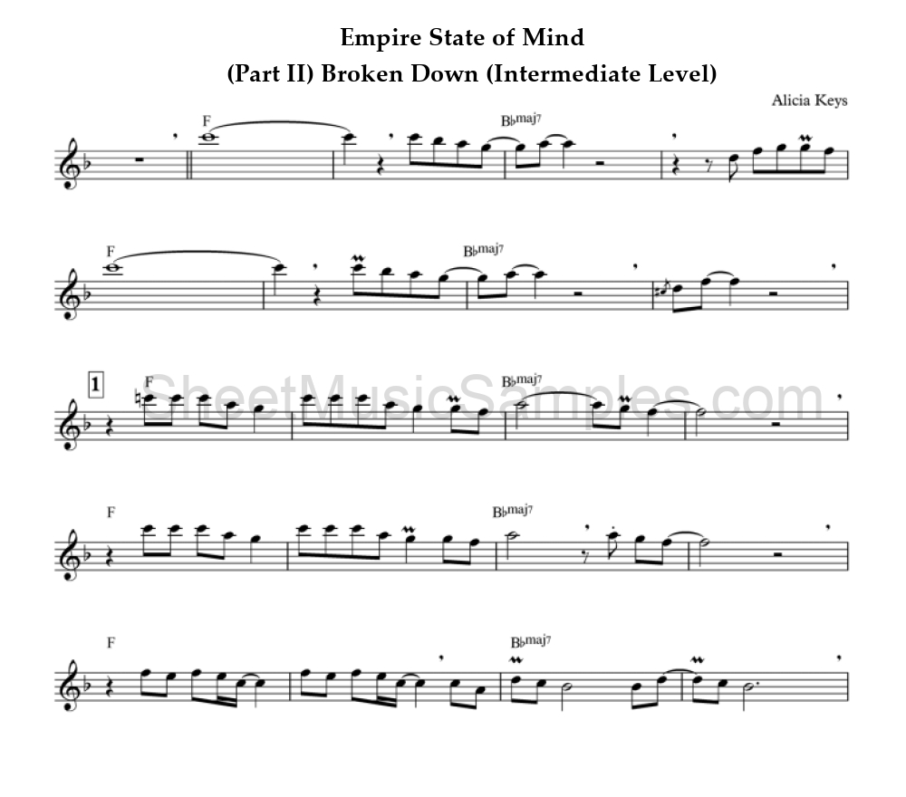 Empire State of Mind - (Part II) Broken Down (Intermediate Level)