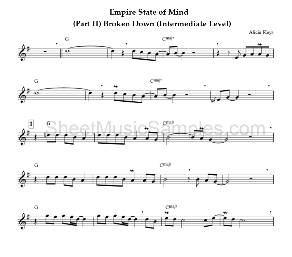 Empire State of Mind - (Part II) Broken Down (Intermediate Level)