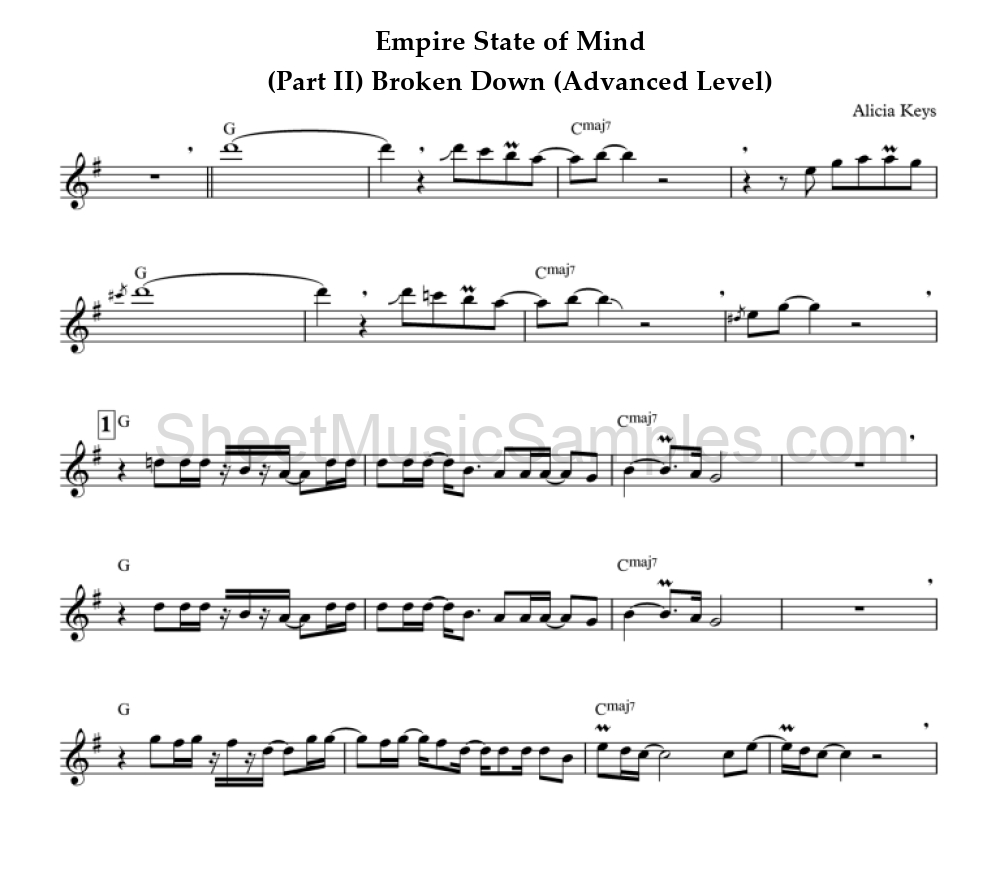 Empire State of Mind - (Part II) Broken Down (Advanced Level)