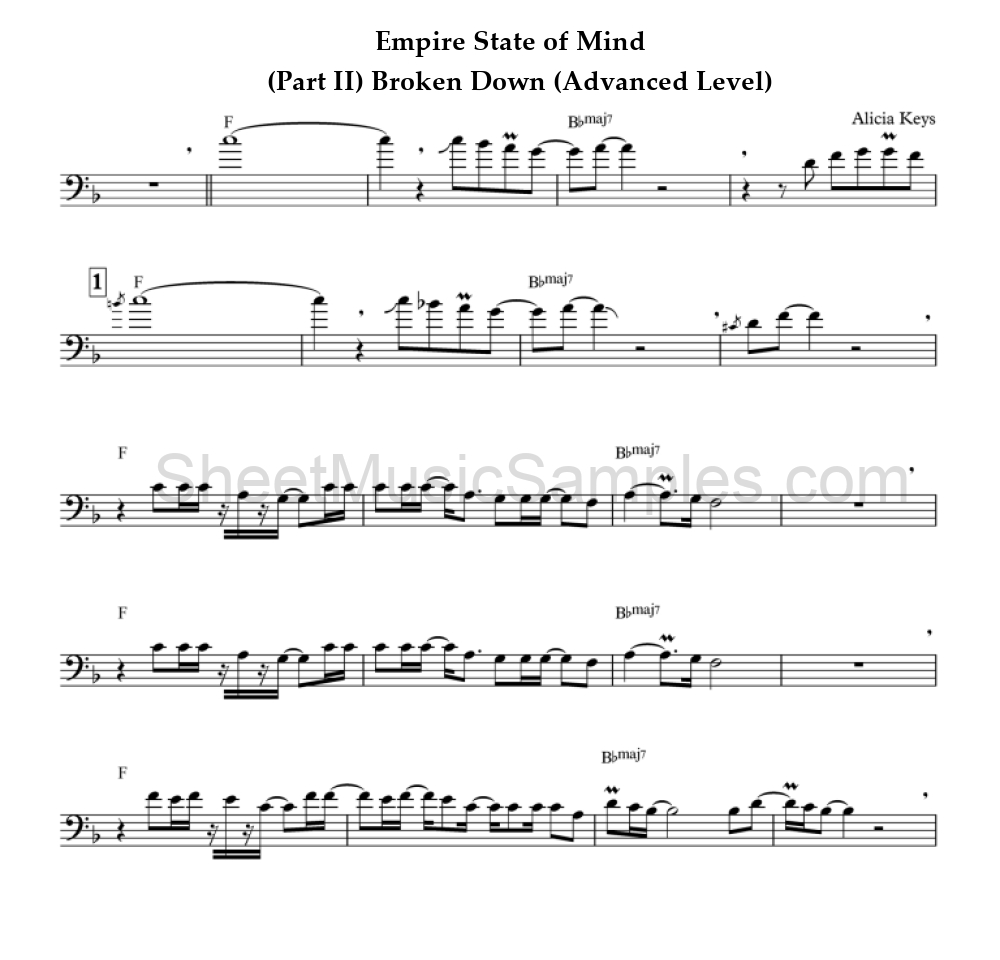 Empire State of Mind - (Part II) Broken Down (Advanced Level)