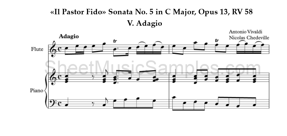 «Il Pastor Fido» Sonata No. 5 in C Major, Opus 13, RV 58 - V. Adagio