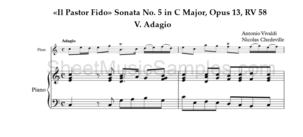 «Il Pastor Fido» Sonata No. 5 in C Major, Opus 13, RV 58 - V. Adagio