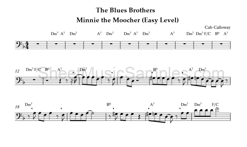 The Blues Brothers - Minnie the Moocher (Easy Level)