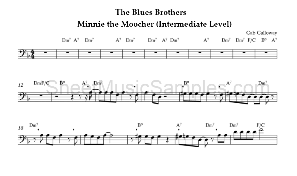 The Blues Brothers - Minnie the Moocher (Intermediate Level)