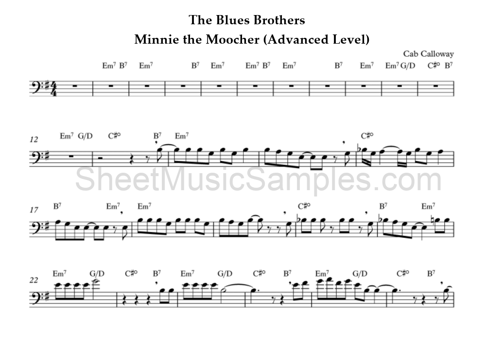 The Blues Brothers - Minnie the Moocher (Advanced Level)