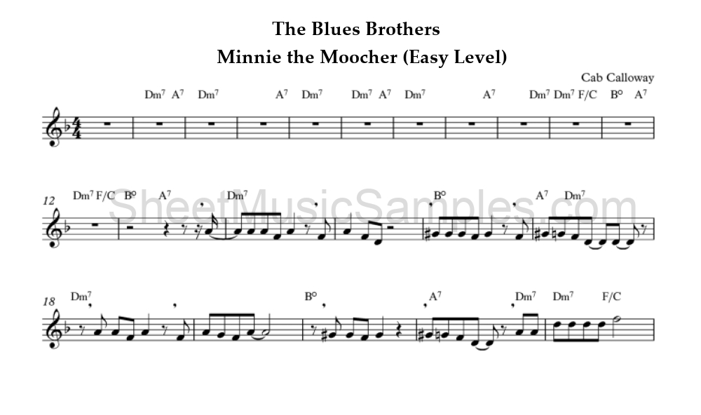 The Blues Brothers - Minnie the Moocher (Easy Level)