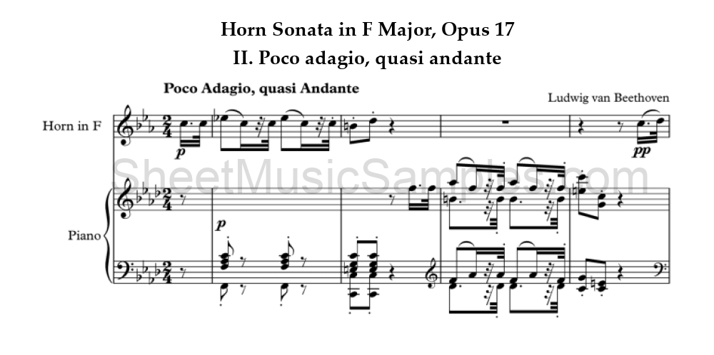 Horn Sonata in F Major, Opus 17 - II. Poco adagio, quasi andante