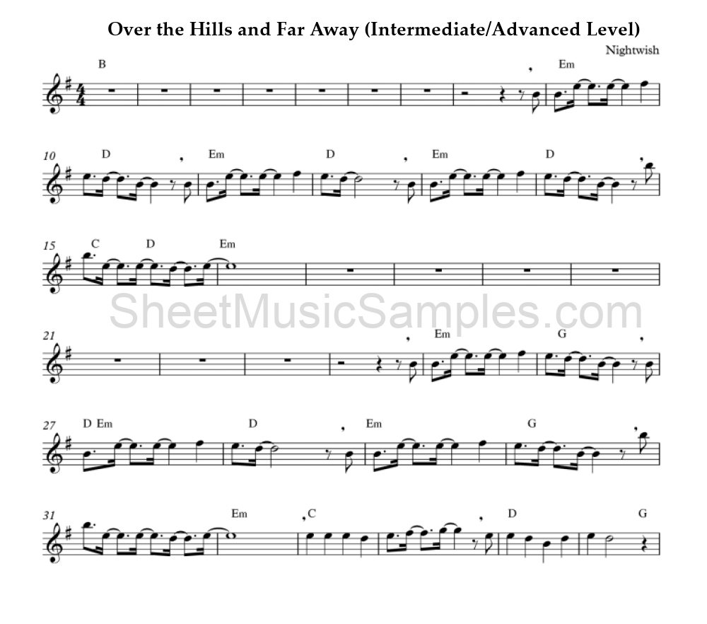 Over the Hills and Far Away (Intermediate/Advanced Level)