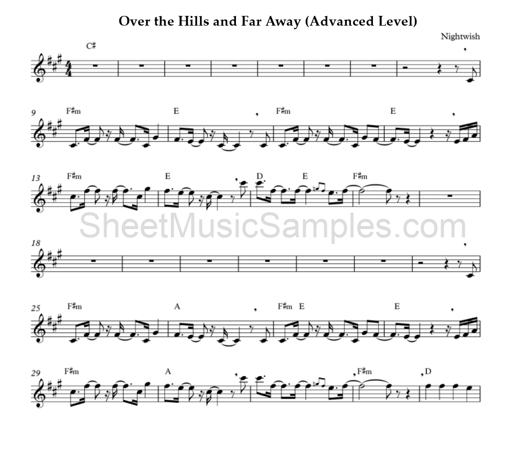 Over the Hills and Far Away (Advanced Level)