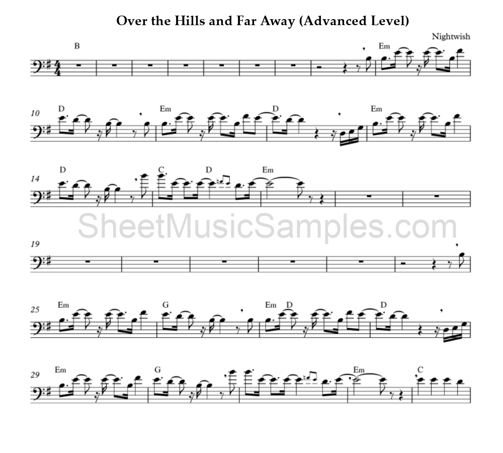 Over the Hills and Far Away (Advanced Level)