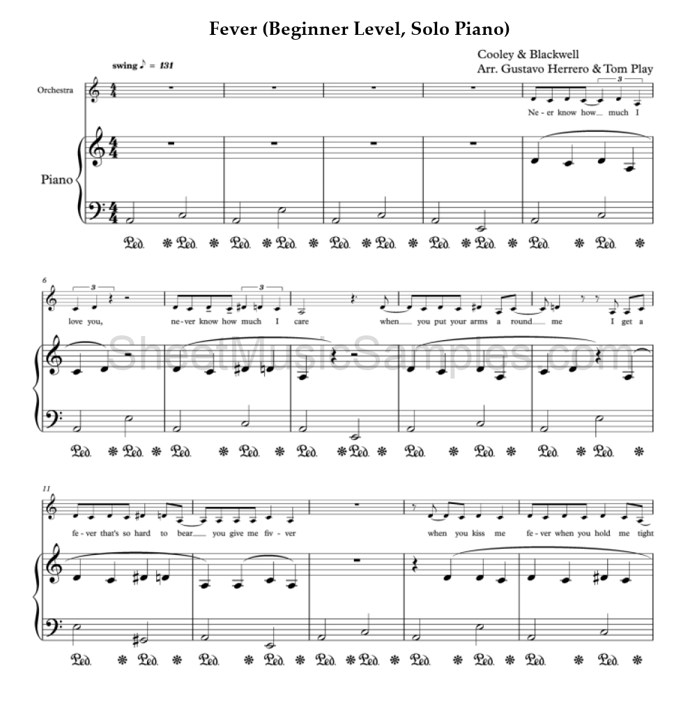 Fever (Beginner Level, Solo Piano)