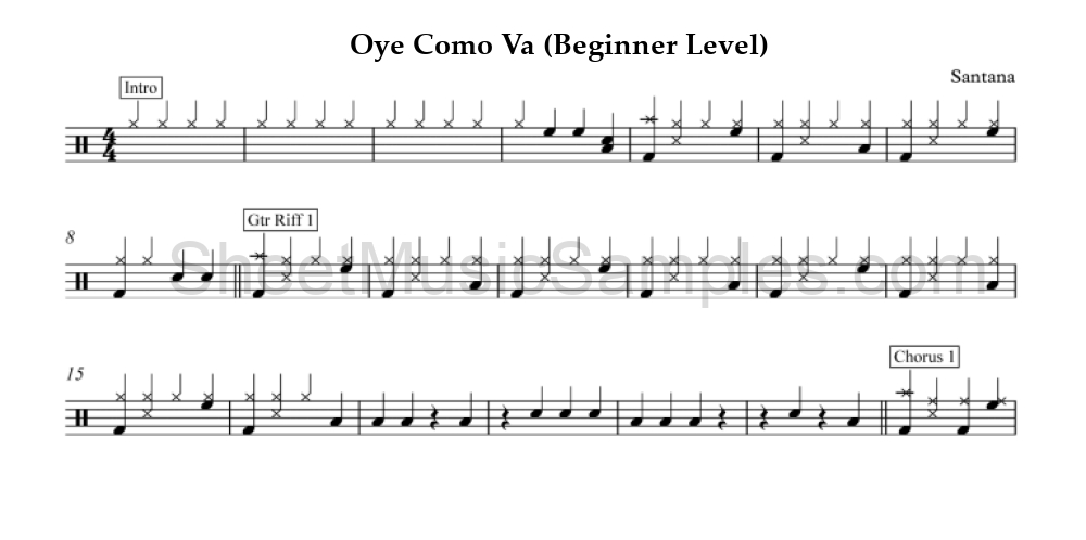 Oye Como Va (Beginner Level)