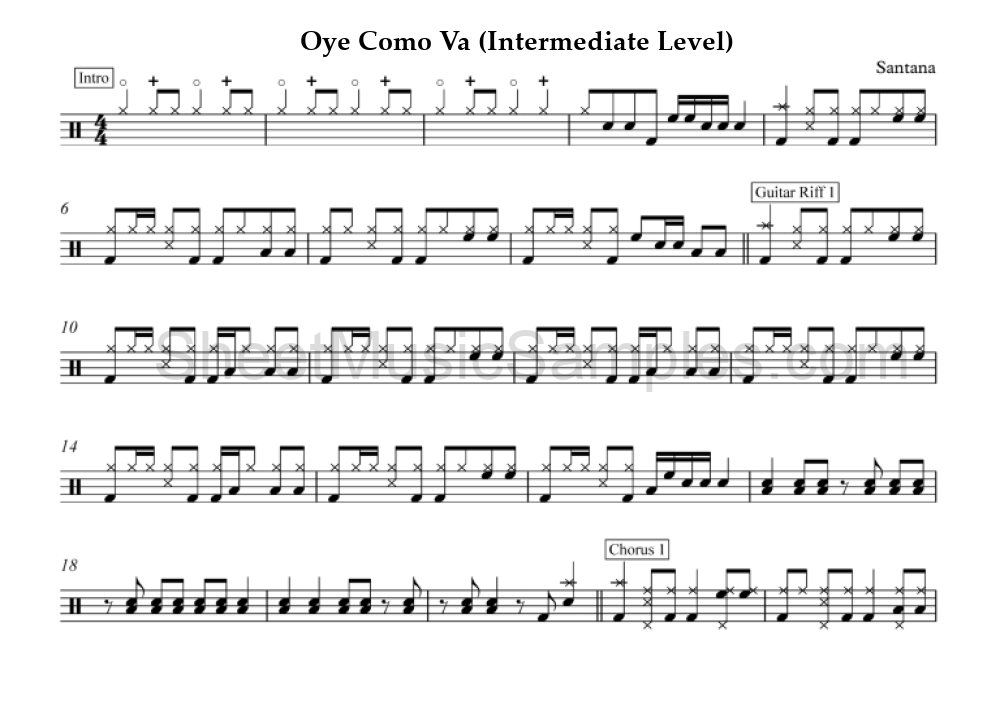 Oye Como Va (Intermediate Level)