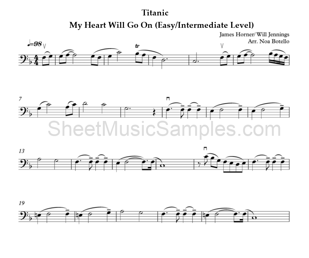 Titanic - My Heart Will Go On (Easy/Intermediate Level)