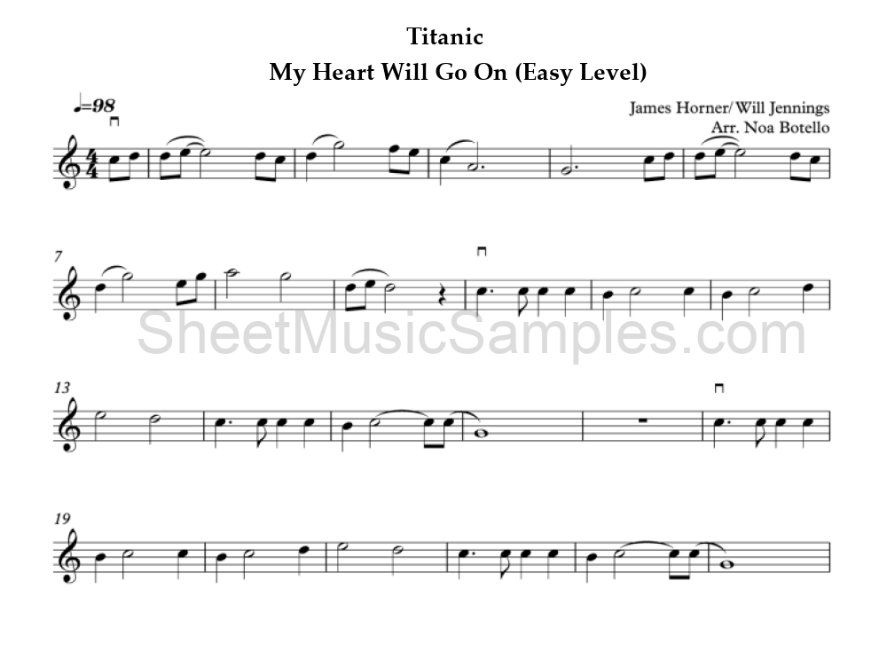 Titanic - My Heart Will Go On (Easy Level)