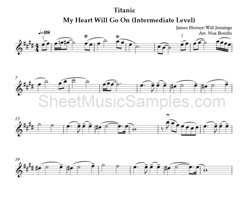 Titanic - My Heart Will Go On (Intermediate Level)