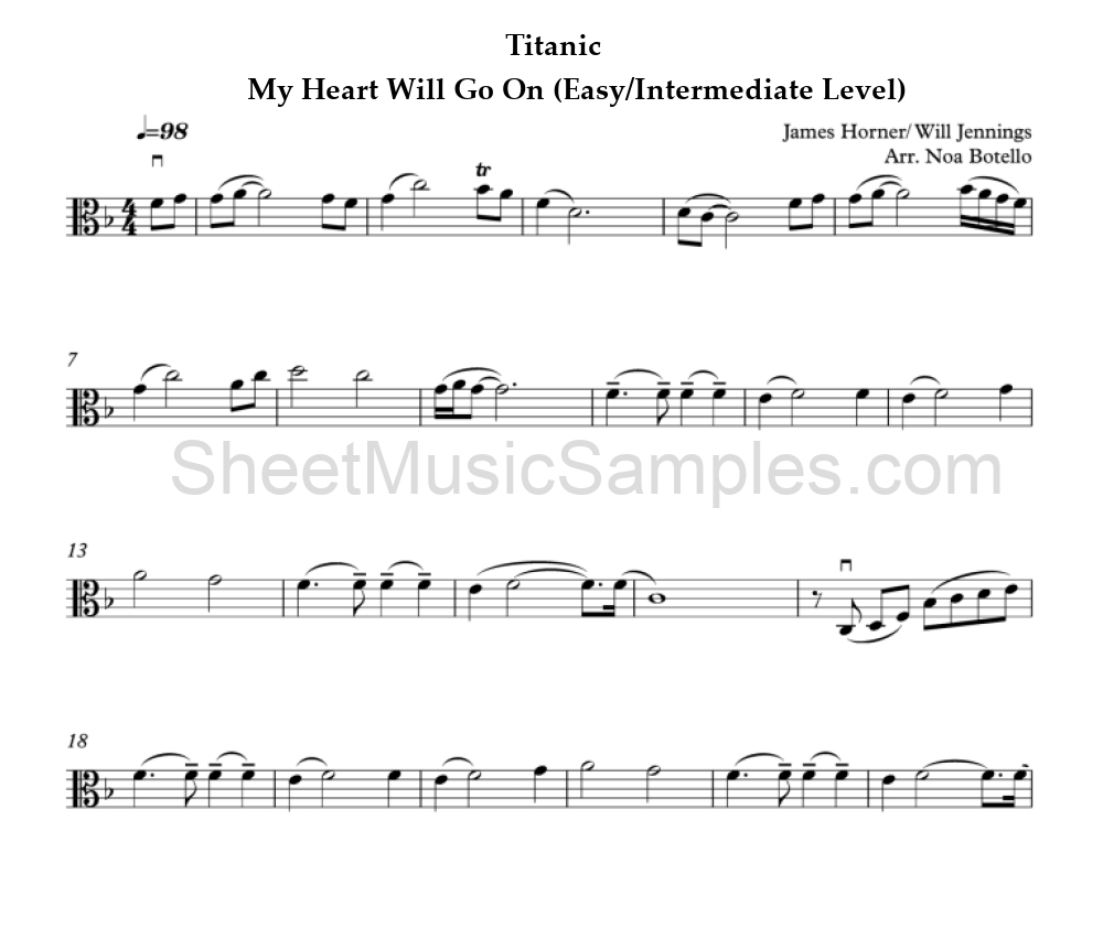 Titanic - My Heart Will Go On (Easy/Intermediate Level)